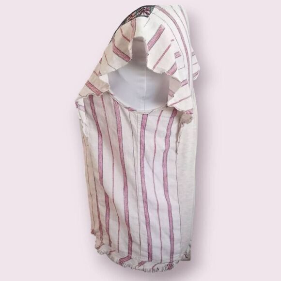 KNOX ROSE FLUTTER SLEEVE BOHO-INSPIRED TOP CREAM, RED, & BLUE SZ.XS GUC - Picture 2 of 6